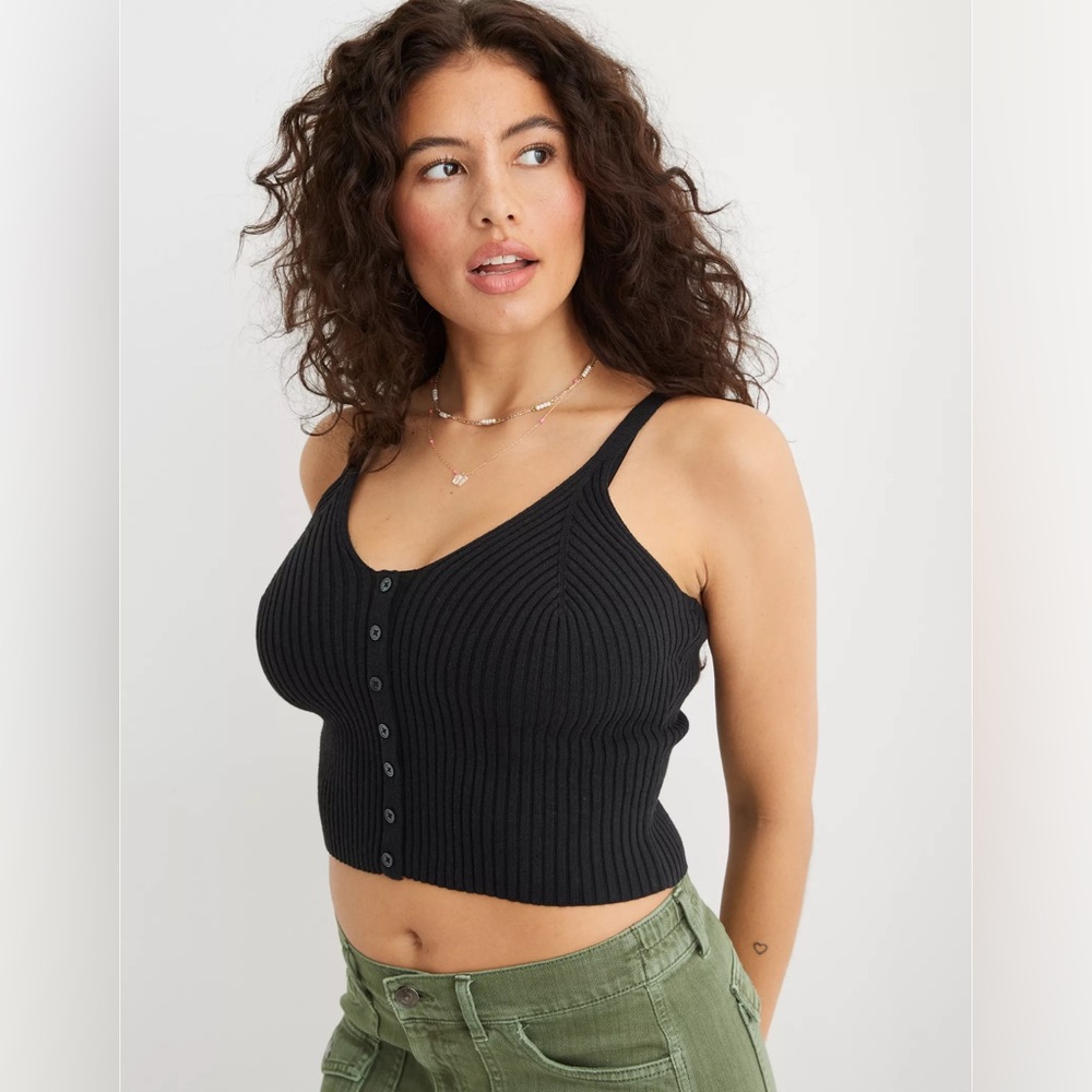 Aerie Button Front Sweater Tank Top